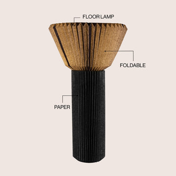 Archer 37" Modern Minimalist Pleated Shade Floor Lamp